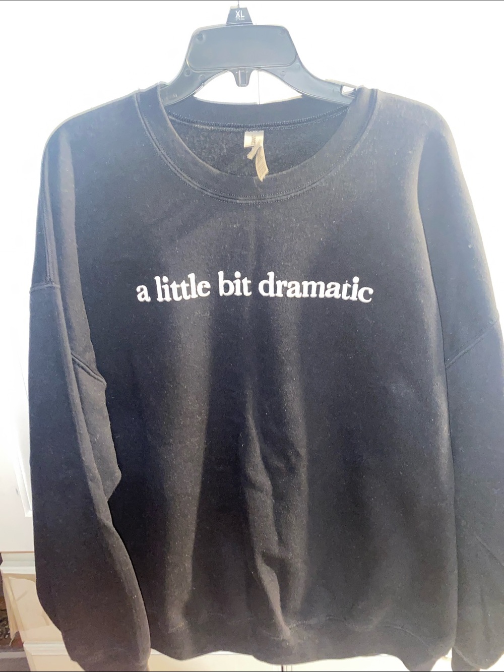 Gildan Black Sweatshirt with White Front Print